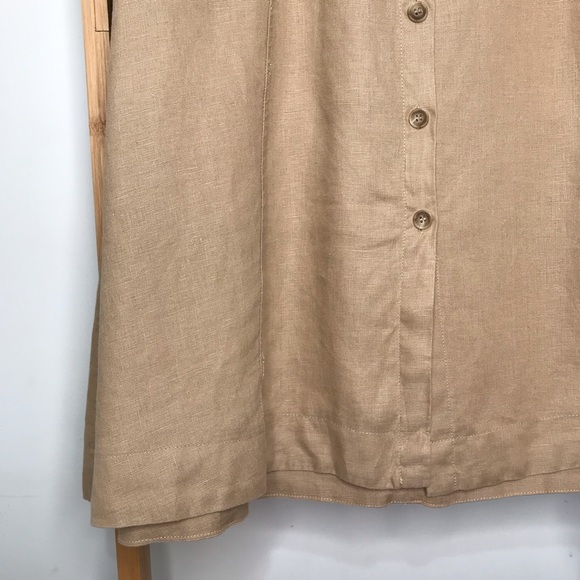 SOLD Seed Heritage Beige French Linen Flowing Skirt 6 - Picture 7 of 13